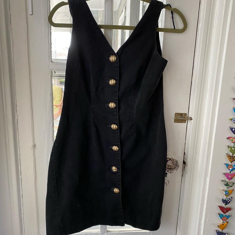 Elegant Black Button-Down Dress